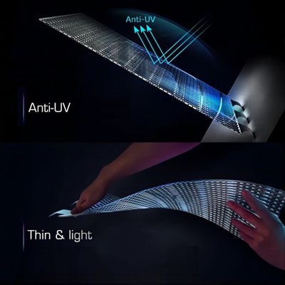 Hochtransparente LED-Kristallfilm-Bildschirm Ultra-dünne Gestaltung Grenzlose transparente Anzeige